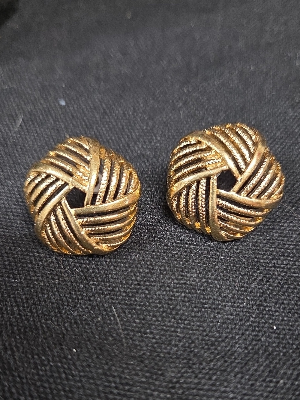 Gold-Tone Woven Knot Stud Earrings